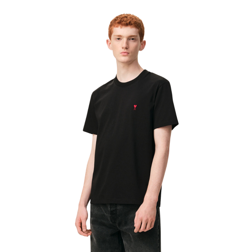 T-shirt Ami de Cœur jersey coton bio noir cœur rouge
