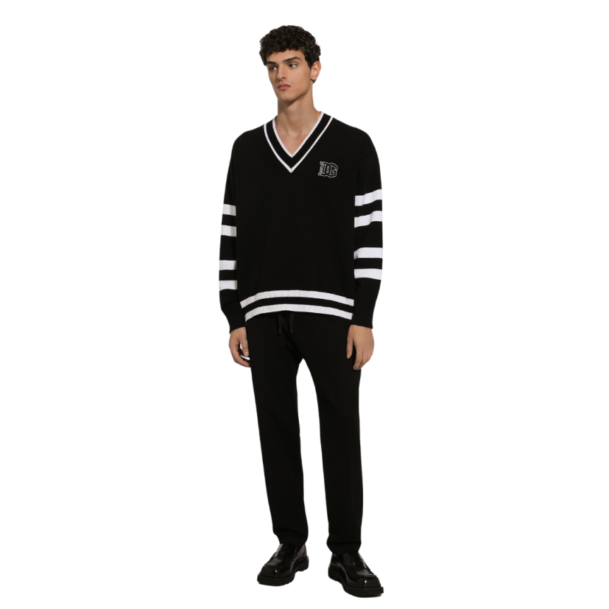 pantalon jogging  jersey viscose étiquette logo métal taille cordon