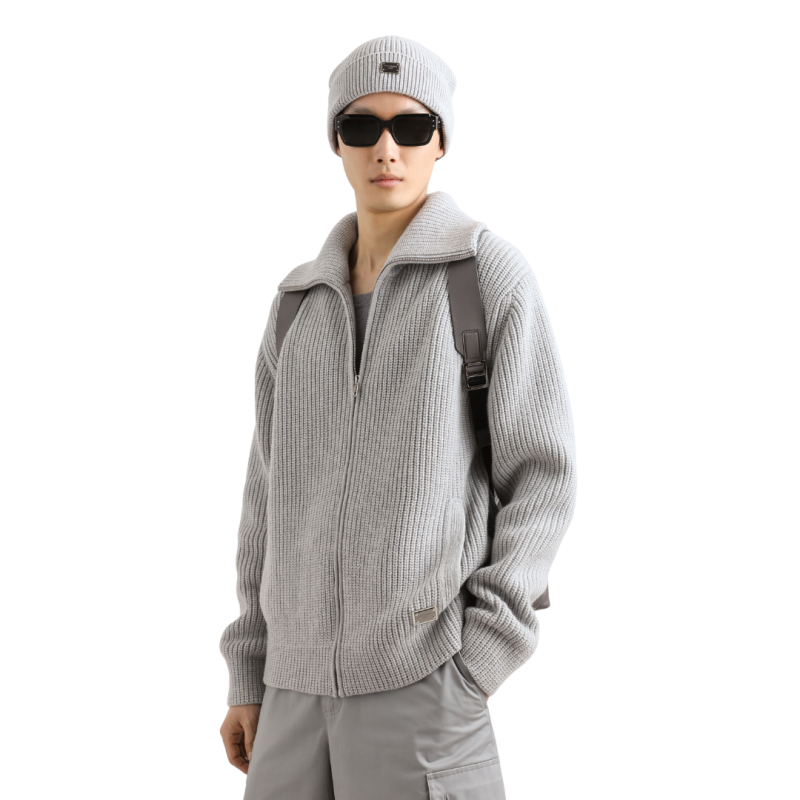 Gilet cardigan zippé laine...