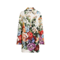 Manteau coton viscose imprimé bouquet de fleurs multicolore