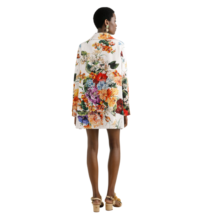Manteau DOLCE & GABBANA coton viscose imprimé bouquet de fleurs multicolore