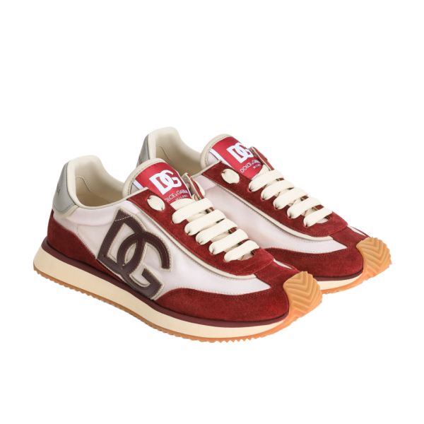 Baskets DG Cushion nylon daim écru bordeaux