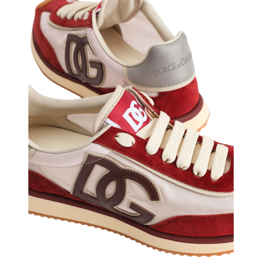 Baskets DG Cushion nylon daim écru bordeaux