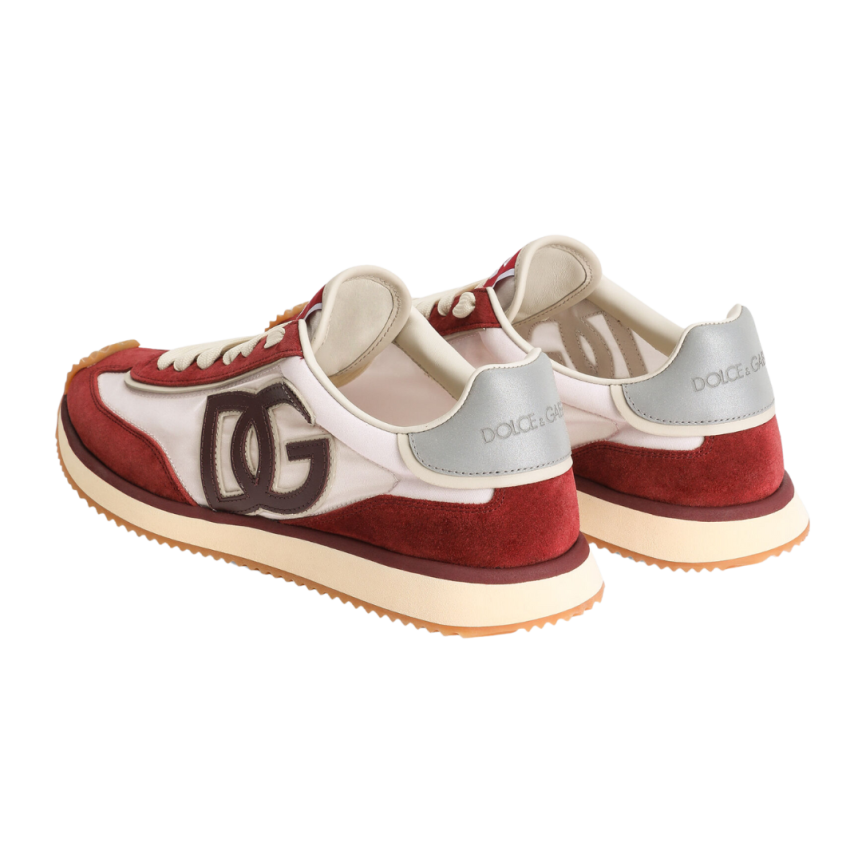 Baskets DG Cushion nylon daim écru bordeaux