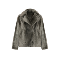 Veste caban peau lainée agneau gris