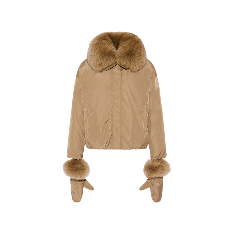 Doudoune courte nylon camel...