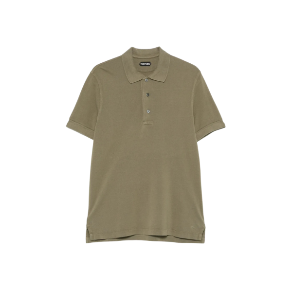 Polo manche courte TOM FORD lyocell coton vert kaki