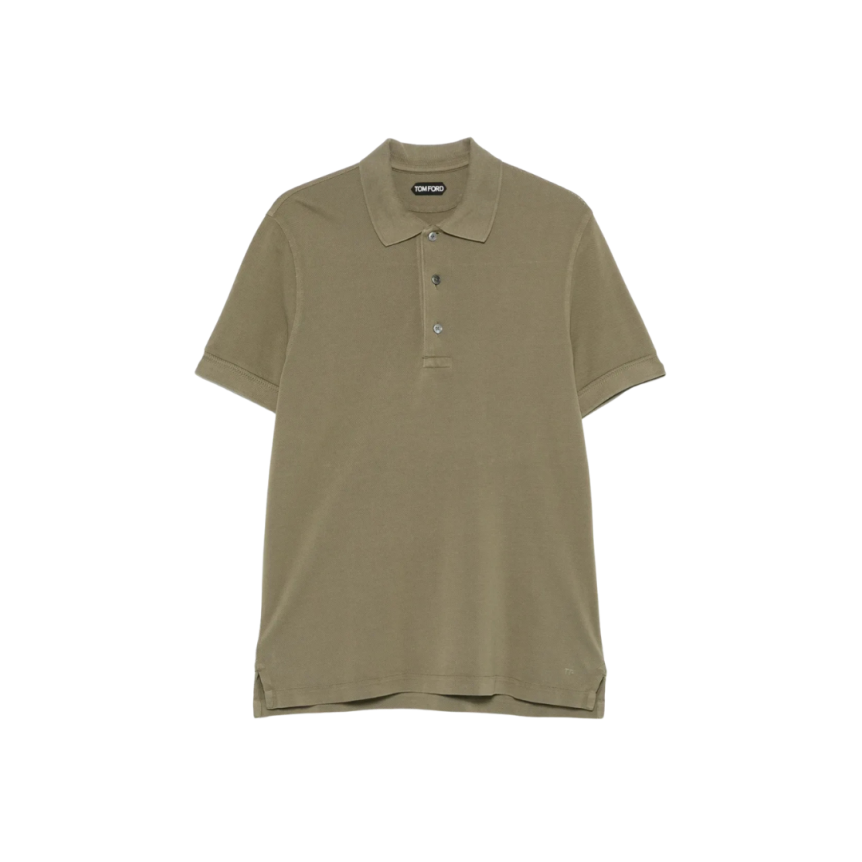 Polo manche courte TOM FORD lyocell coton vert kaki