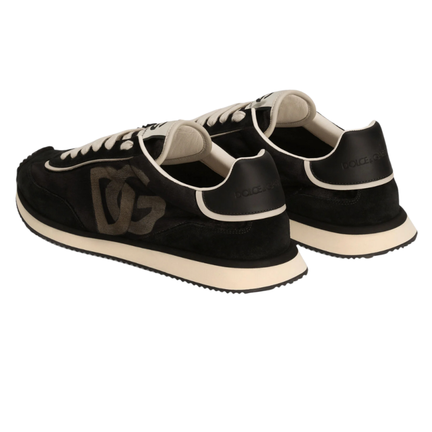 Baskets DOLCE & GABBANA Cushion velours cuir veau avec logo DG