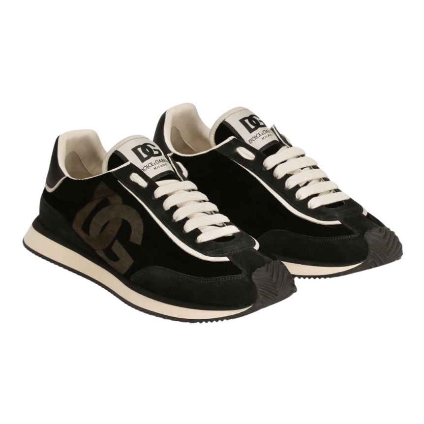 Baskets DOLCE & GABBANA Cushion velours cuir veau avec logo DG