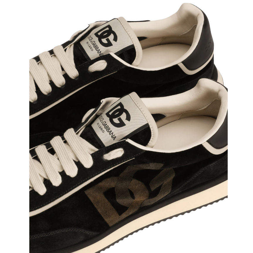 Baskets DOLCE & GABBANA Cushion velours cuir veau avec logo DG