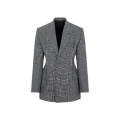 Veste Blazer laine Prince de Galles carreaux gris pince poitrine