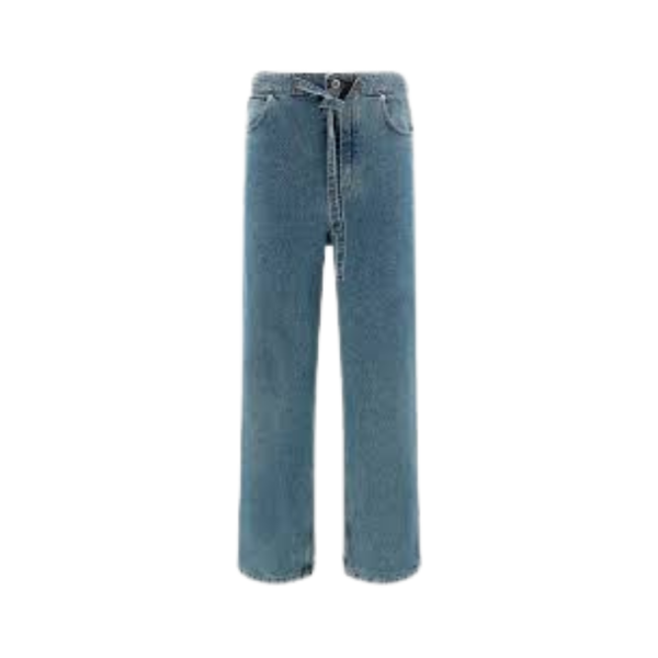 Jean large LOEWE denim coton bleu taille élastique cordon