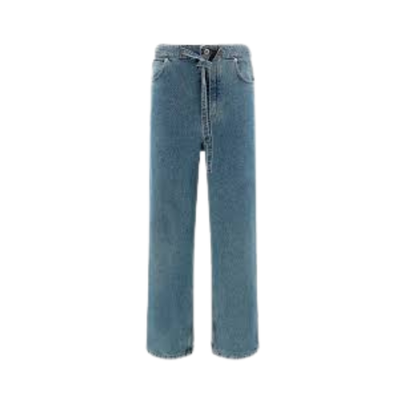 Jean large denim coton bleu...