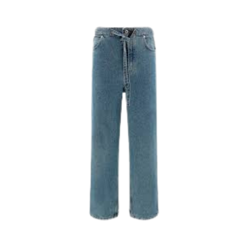 Jean large LOEWE denim coton bleu taille élastique cordon