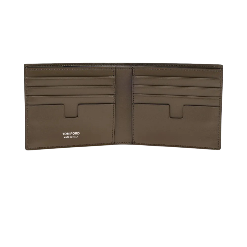 Porte cartes TOM FORD double volet cuir effet lézard marron chocolat