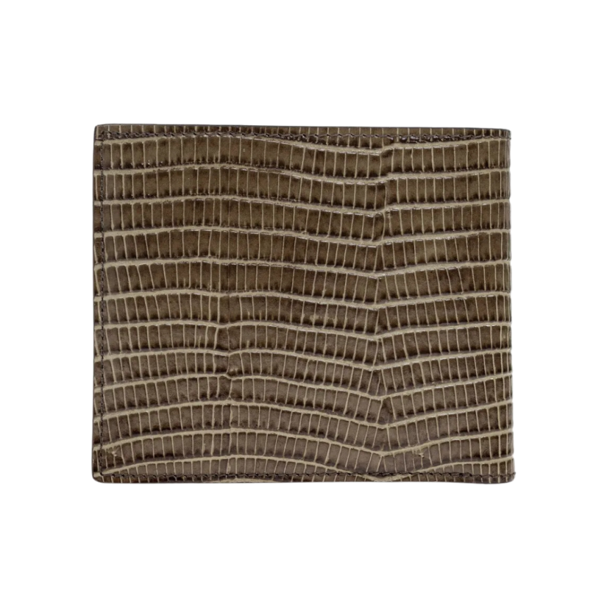 Porte cartes TOM FORD double volet cuir effet lézard marron chocolat