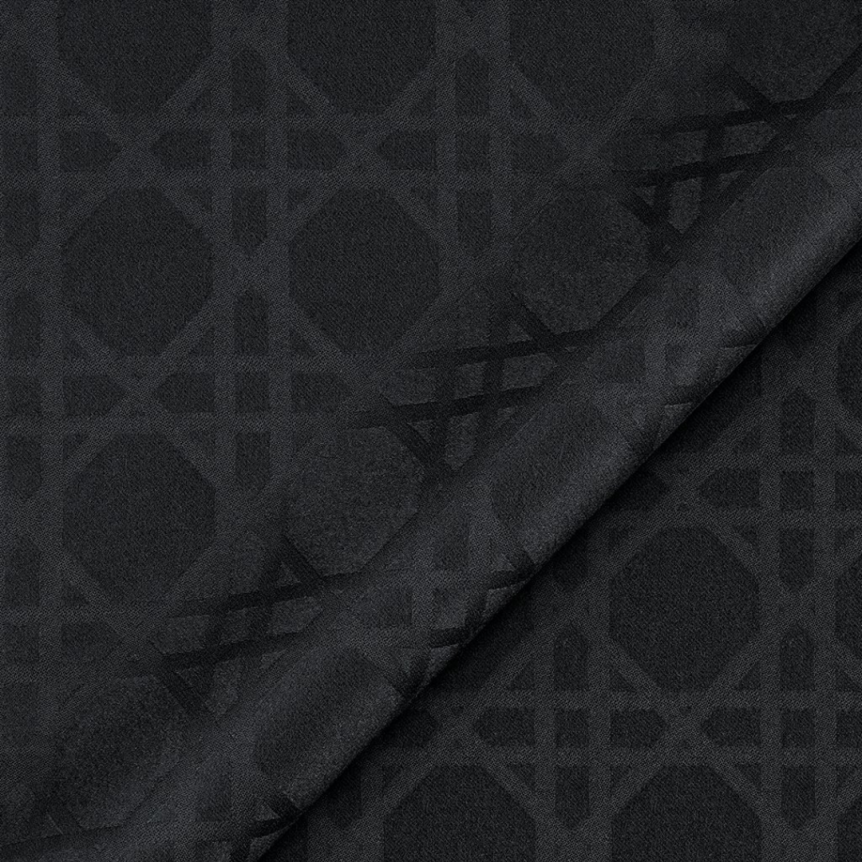Echarpe DIOR cachemire noir jacquard cannage noir