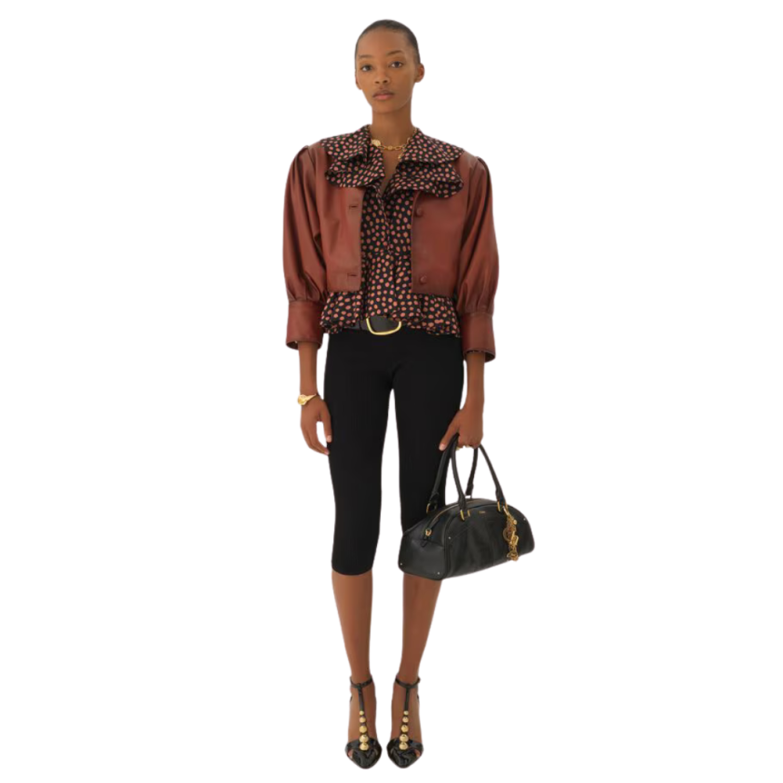 Sac Bowling CHLOE Ride cuir veau lisse noir pendentifs charms dorés