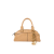 Petit sac Bowling cuir buffle effet autruche beige charms dorés