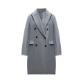 Manteau finition main Beaver croisé cachemire bleu ornement Monile