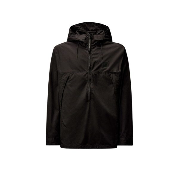 Surchemise à capuche CP COMPANY zippée gabardine coton noir Metropolis Collection