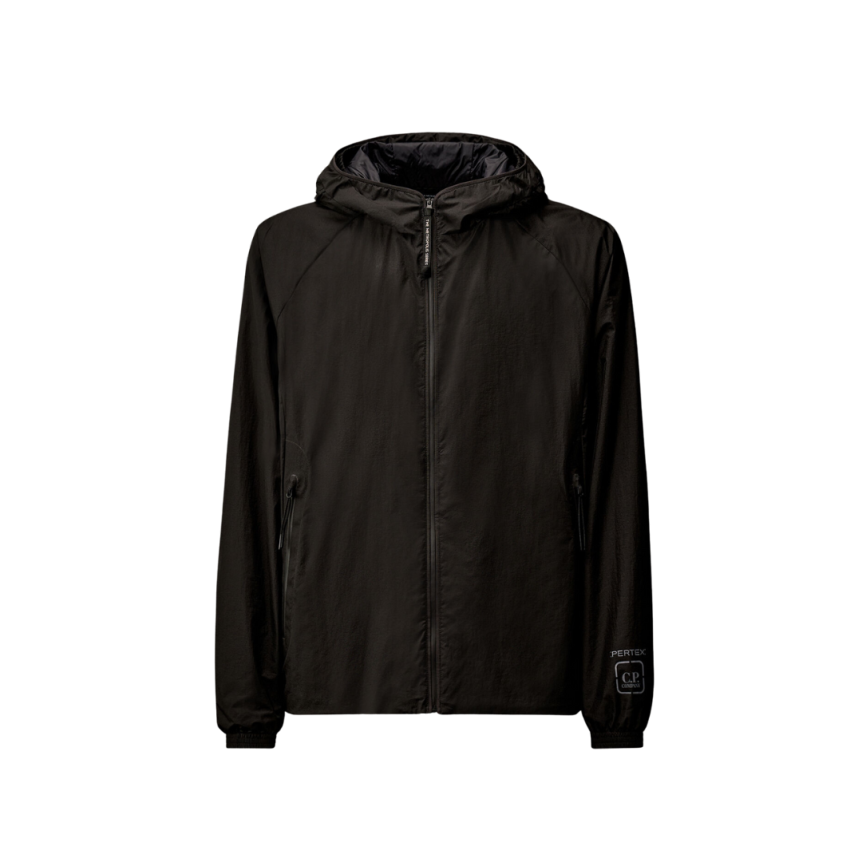 Veste à capuche CP COMPANY Pertex matelassée nylon noir Metropolis Collection