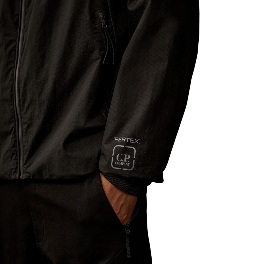 Veste à capuche CP COMPANY Pertex matelassée nylon noir Metropolis Collection