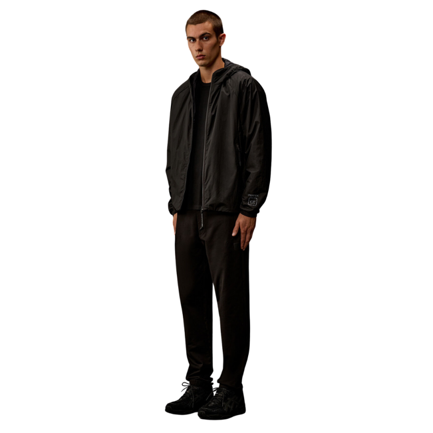 Veste à capuche CP COMPANY Pertex matelassée nylon noir Metropolis Collection