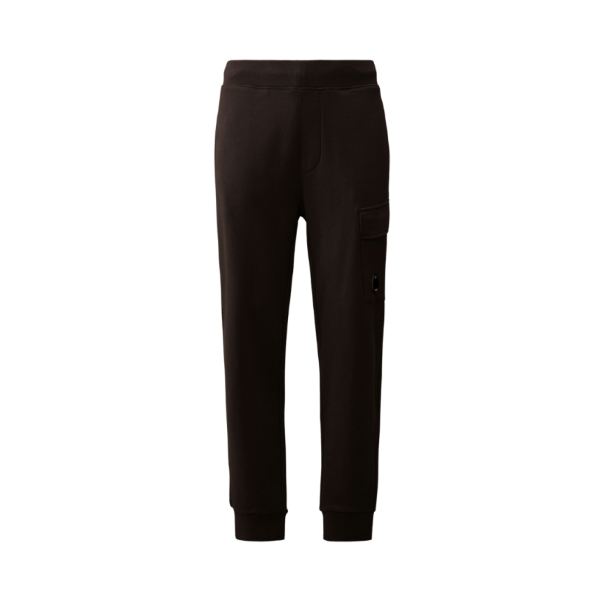 Pantalon survêtement CP COMPANY coton molleton relief diagonal noir