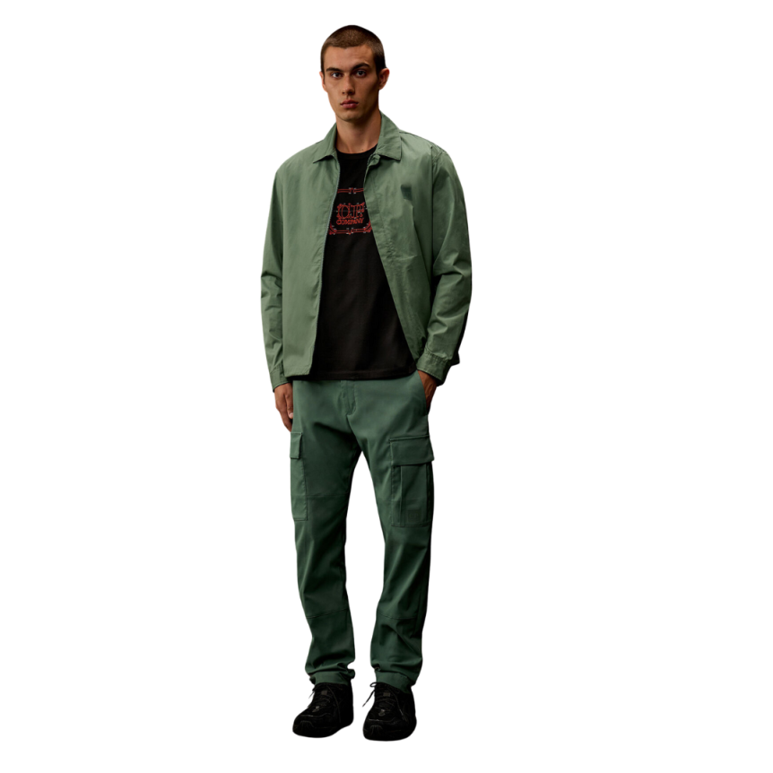 T-shirt CP COMPANY col rond manche courte jersey coton noir logo carré Metropolis Collection