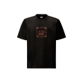 T-shirt col rond manche courte jersey coton noir logo carré Metropolis Collection