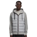Sweat à capuche zippé veste HyBridge® Huron bi matière coton gris clair