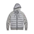 Sweat à capuche zippé veste HyBridge® Huron bi matière coton gris clair