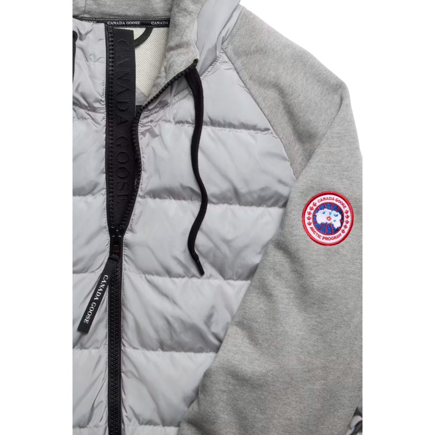 Sweat à capuche zippé veste CANADA GOOSE HyBridge® Huron bi matière coton gris clair