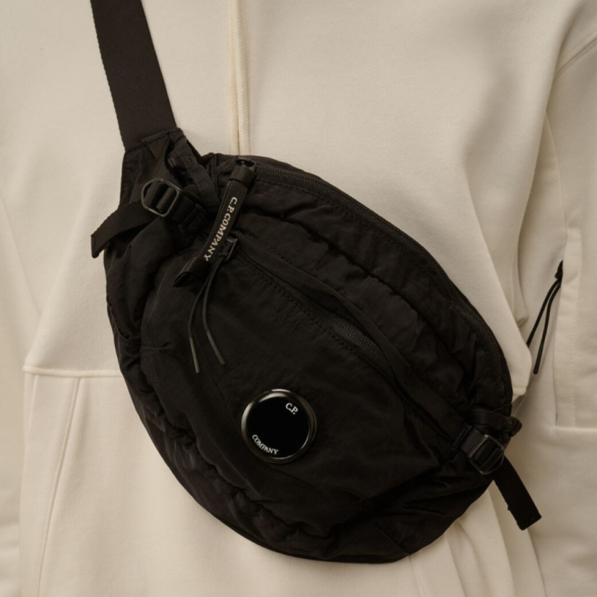 Sac bandoulière CP COMPANY banane nylon B Lens noir