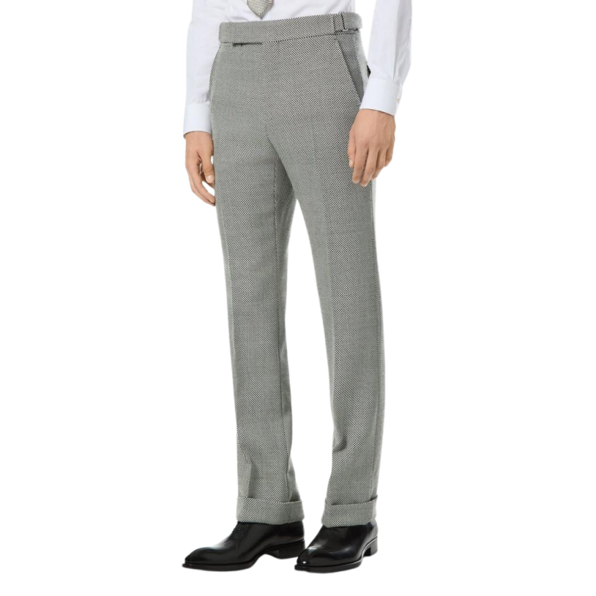 Pantalon de costume TOM FORD laine vierge micro caviar gris