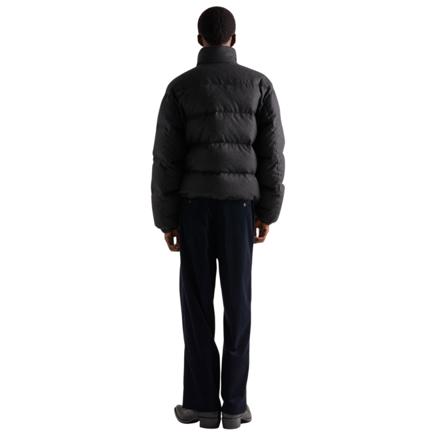 Doudoune PRADA cachemire recyclé flanelle gris anthracite