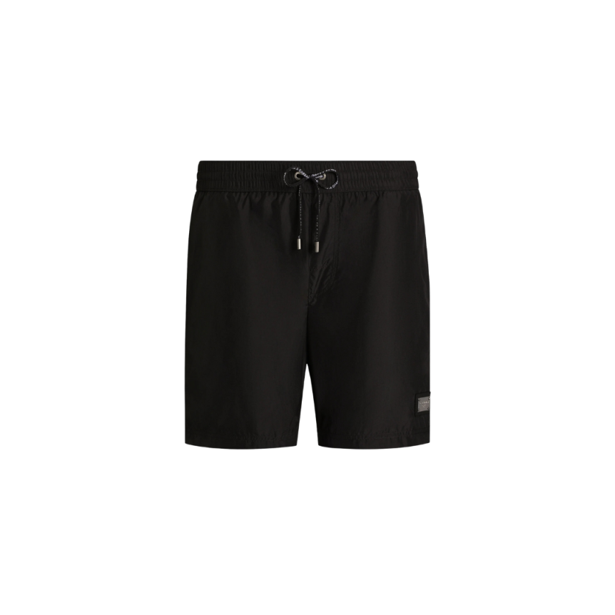 Short de bain mi-long DOLCE  & GABBANA nylon léger noir Pochette