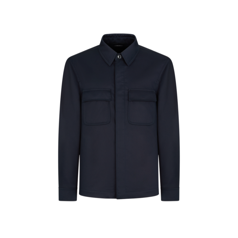 Surchemise sergé coton bleu...