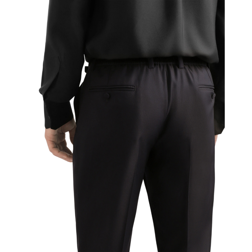 Pantalon de costume DOLCE & GABBANA sergé laine bleu marine