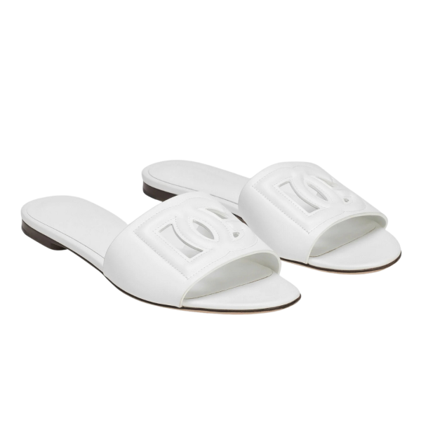 Mules DOLCE & GABBANA cuir veau blanc logo DG