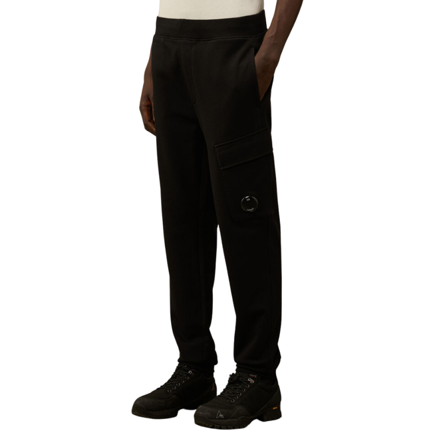 Pantalon de survêtement CP COMPANY polaire coton noir poche cargo lentille