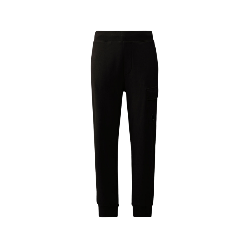 Pantalon de survêtement CP COMPANY polaire coton noir poche cargo lentille