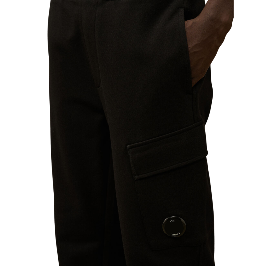 Pantalon de survêtement CP COMPANY polaire coton noir poche cargo lentille