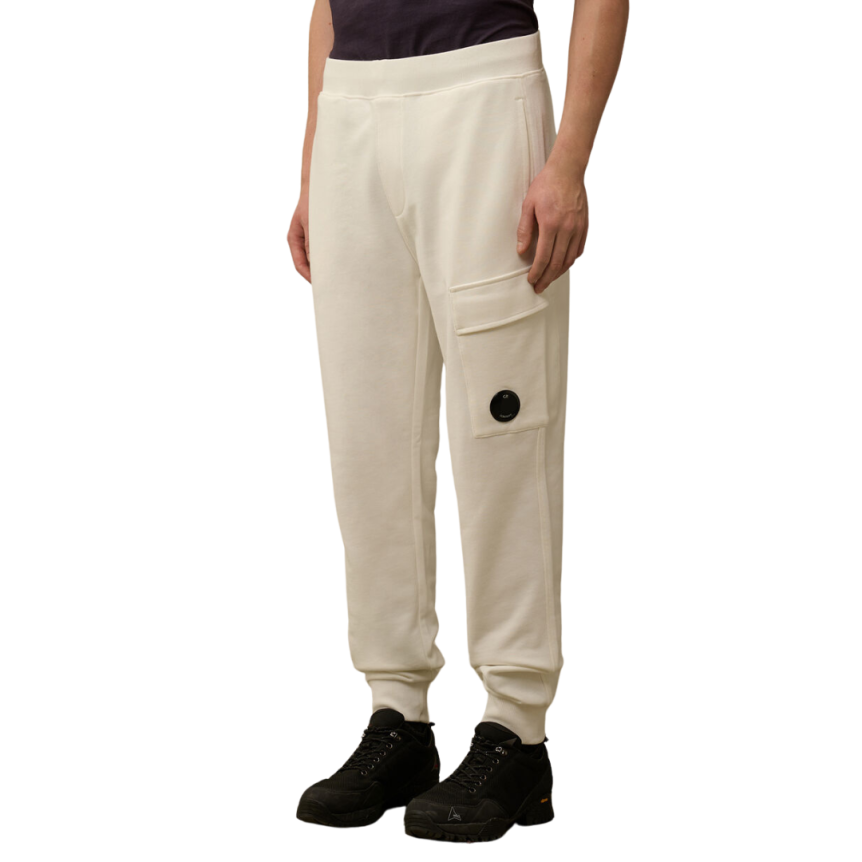 Pantalon survêtement CP COMPANY cargo coton gaze diagonal blanc