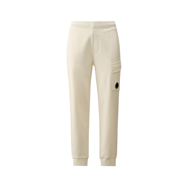 Pantalon survêtement CP COMPANY cargo coton gaze diagonal blanc