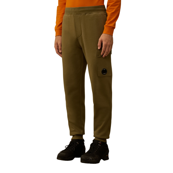 Jogging Pantalon de survêtement CP COMPANY polaire coton kaki poche cargo lentille