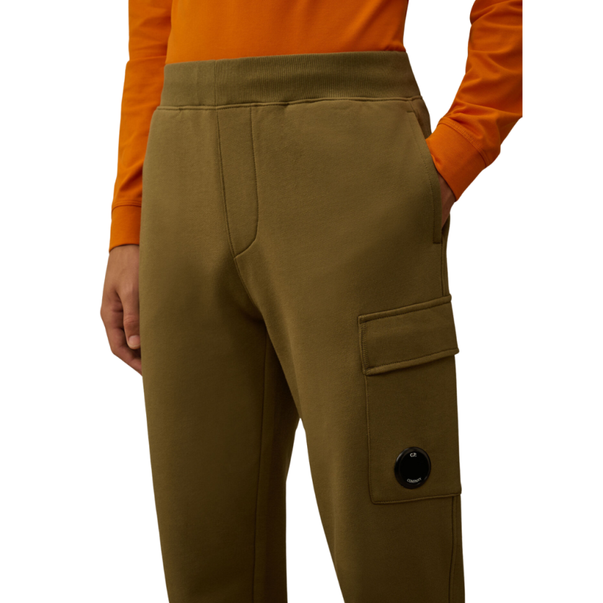 Jogging Pantalon de survêtement CP COMPANY polaire coton kaki poche cargo lentille