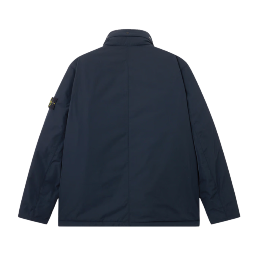 Veste à capuche STONE ISLAND Field jacket nylon rembourré déperlant bleu marine poches pression